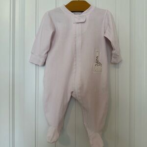 Kissy Kissy Pink Sophie Stripe Zip Front Footie
